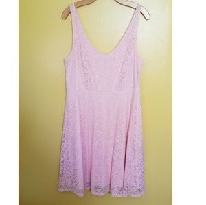 Torrid pink lace midi dress